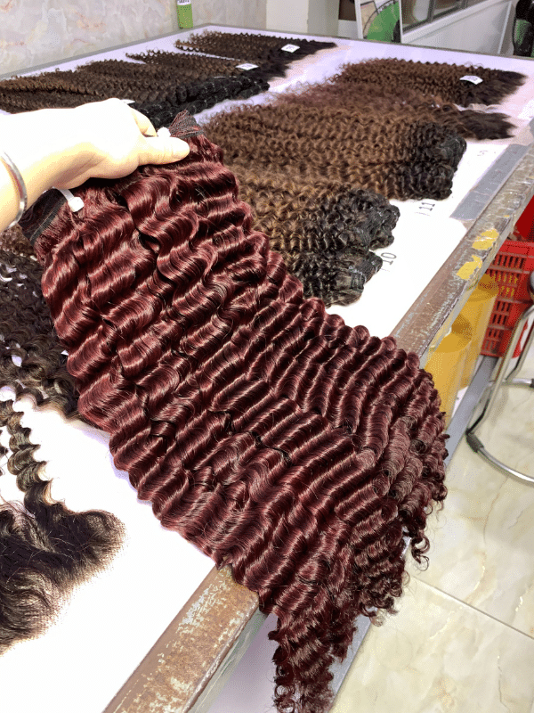 burgundy color deep wavy-vietnamese-hair