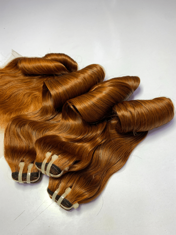 chesnut color bouncy curly vietnamese hairr