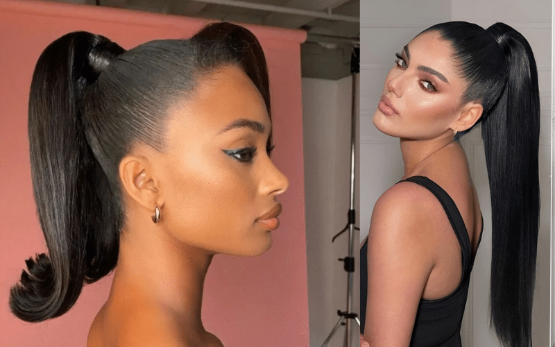 Sleek high ponytail