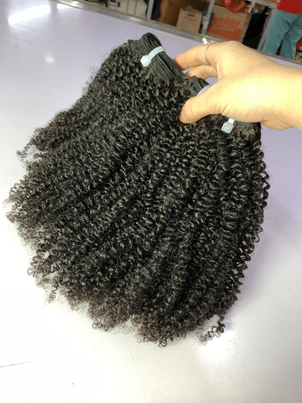 natural black kinky curly vietnamese hair