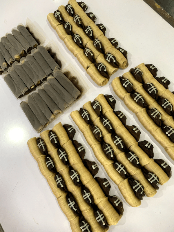 Big order blonde color bouncy curl